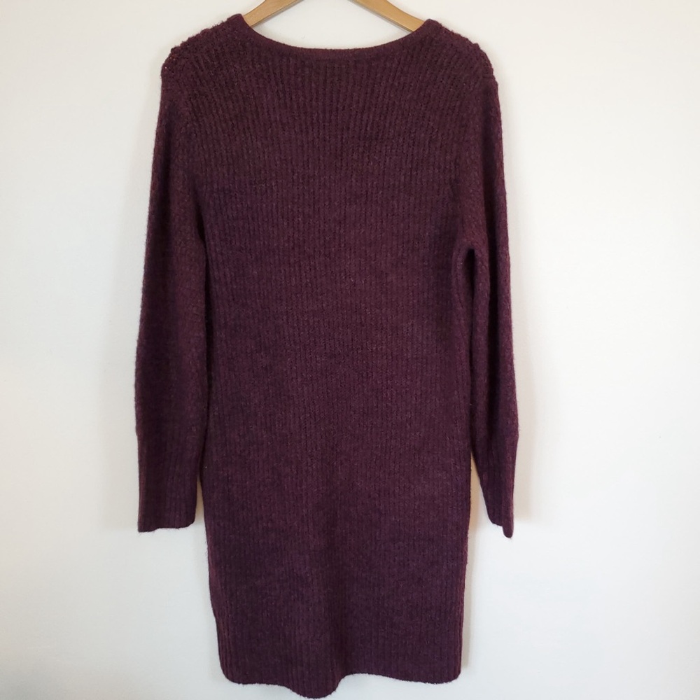 Athropologie Flat White V-Neck Long Sleeve Sweater Dress - Picture 8 of 8